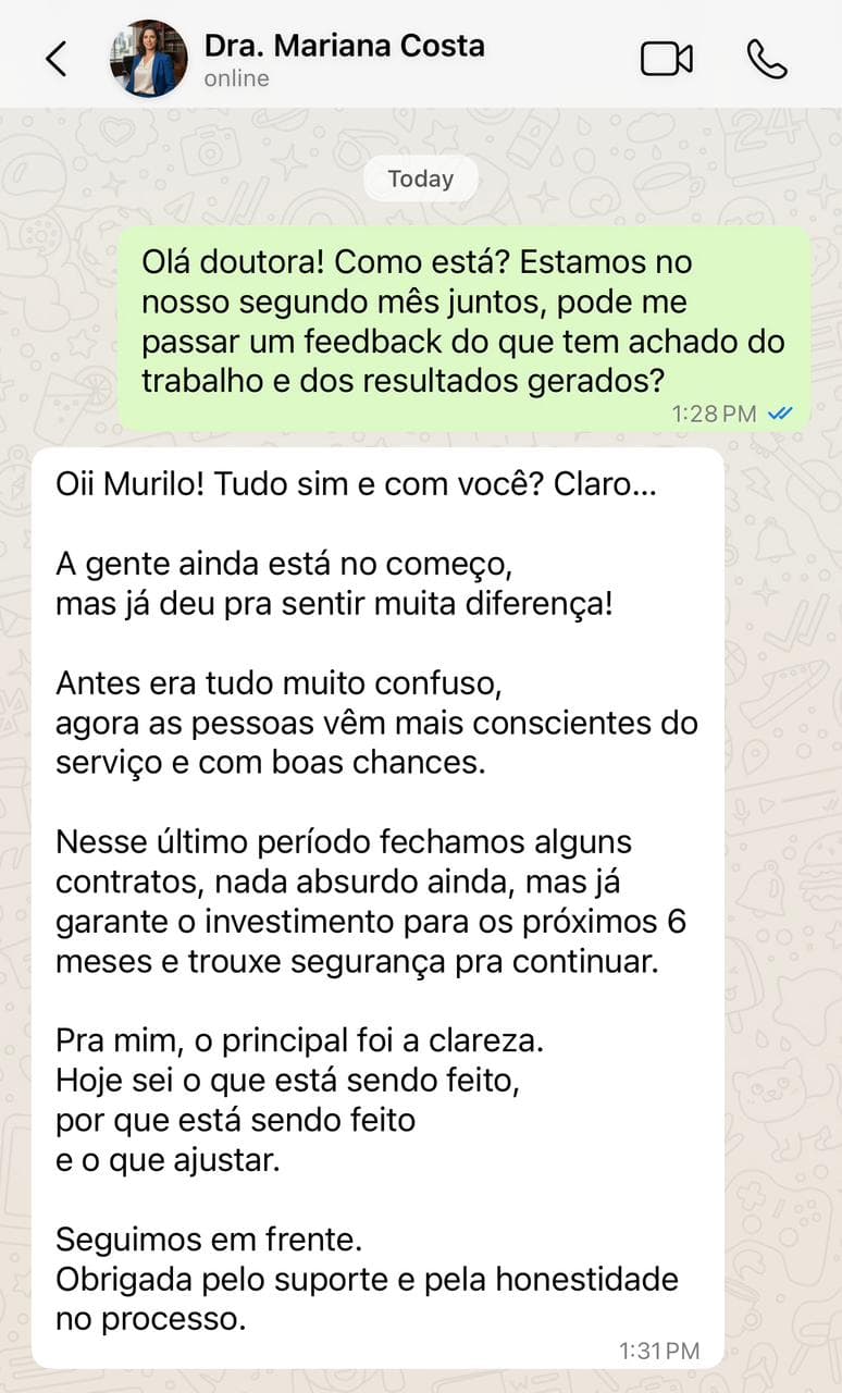 Depoimento de Dra. Mariana Costa