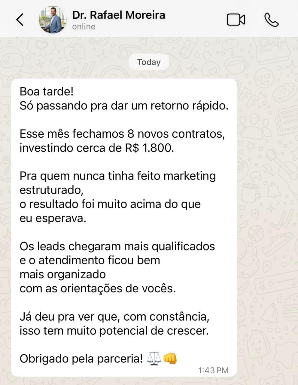 Depoimento de Dr. Rafael Moreira